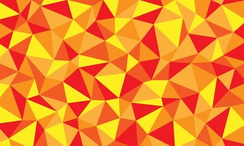 Low poly triangular polygonal geometrical absrtract in orange and yellow color Stock Illustration