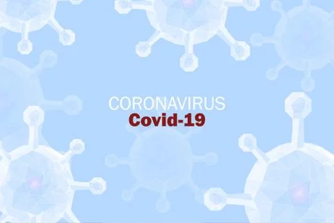 Low Poly Triangular Polygonal Virus Strain Model of Novel Coronavirus Stock Illustration