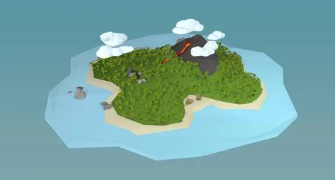 3D Tropical Island Models ~ Download a 3D Model | Pond5