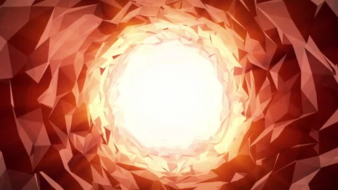 A Low Poly Tunnel in a 3D animation Stock Footage 233745183