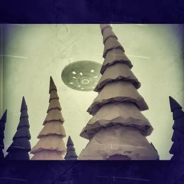 Low poly ufo Stock Illustration