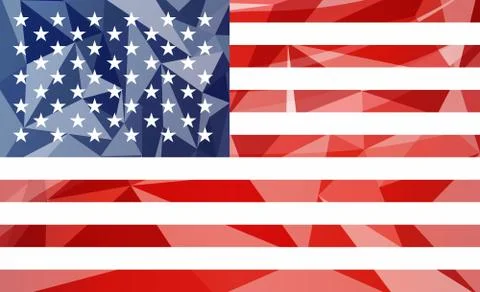 Low Poly USA Flag Stock Illustration