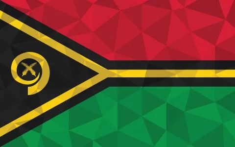 Low poly Vanuatu flag vector illustration. Triangular ni-Vanuatu flag graphic Illustration