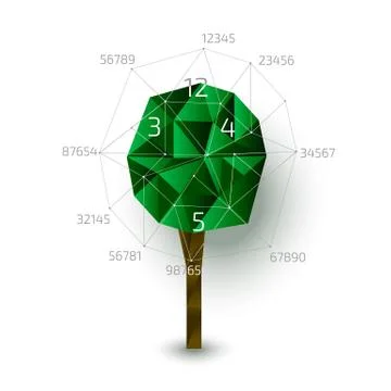 Low poly vector tree Stock Illustration