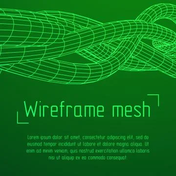 Low poly vein or wire wireframe mesh background. Stock Illustration