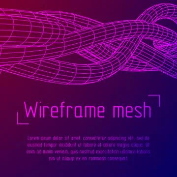 Low poly vein or wire wireframe mesh background. Stock Illustration