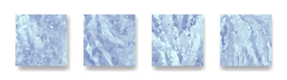 Low poly vertical abstract light blue backgrounds set, collections of squar.. Stock Illustration