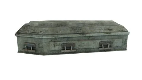 Low Poly Vintage Coffin With PBR Materials 3D Model