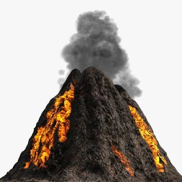 Low poly volcano 3D Model