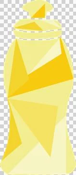 Low-poly water bottle with cap is floating on transparent background showcasing Stock Illustration