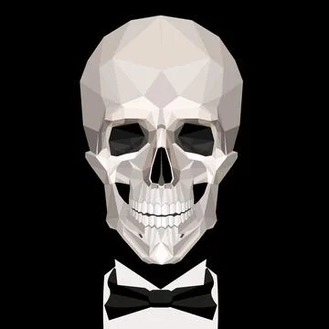 Low poly white skull. Vector Halloween illustration Stock Illustration