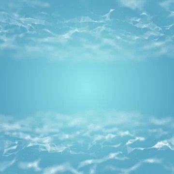 Low-poly white triangles on blue cyan background Stock Illustration