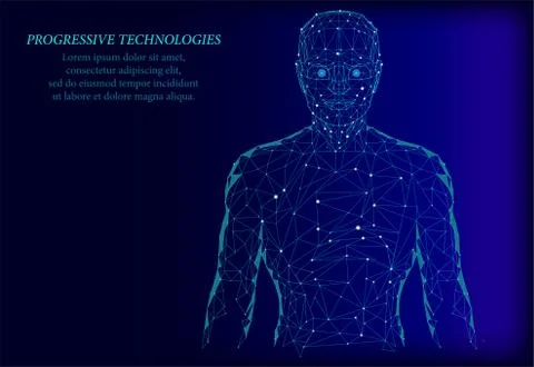 Low poly wireframe Human Body. Abstract Illustration Stock Illustration