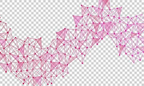 Low poly wireframe network isolated on transparent background Stock Illustration