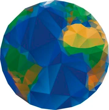 Low Poly World Globe Illustrazione stock