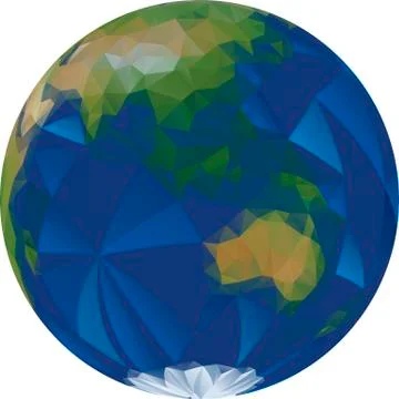 Low Poly World Globe Illustrazione stock
