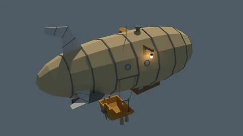 Low Poly Zeppelin Model 3D Model