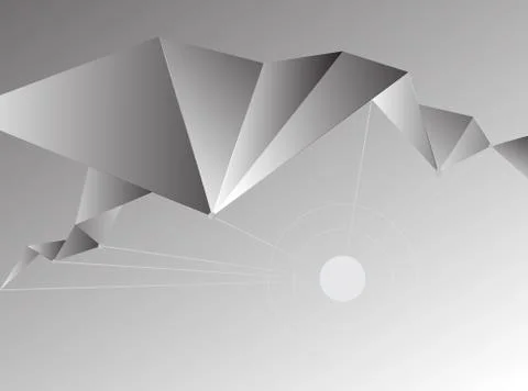 Low polygon abstract black and white background Stock-Illustration