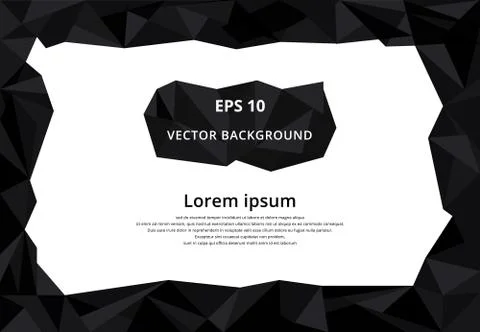 Low polygon shapes border background, triangles mosaic, vector design, crea.. Stock Illustration