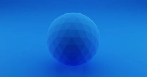 Low polygonal blue abstract sphere triangular 3d render Stock Footage 172260517