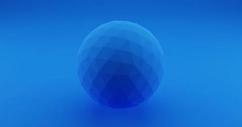 Low polygonal blue abstract sphere triangular  3d render Illustrazione stock