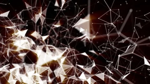 The low polygonal grid moves slowly against a black background. 3d rendering.  Stock Footage 82615563
