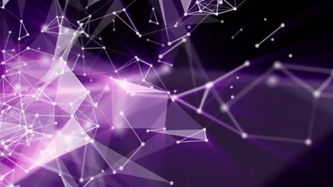 Low polygonal grid moves slowly against a black background. 3d rendering. purple Stock Footage 82702029