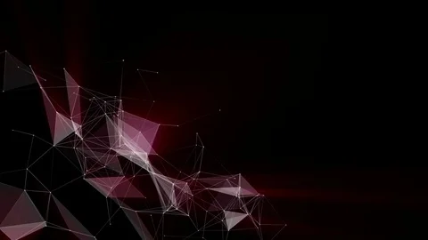 Low polygonal grid moves slowly against a black background. 3d rendering. red  r Stock Footage 82702178
