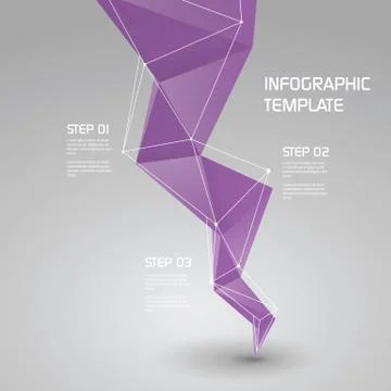 Low polygonal infographic element menu options. Presentation template with Stock Illustration