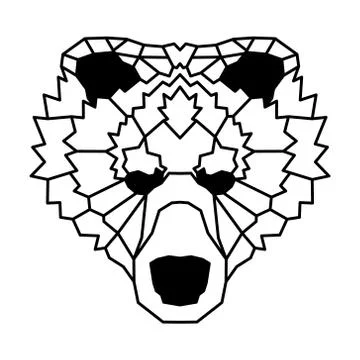 Low polygonal portrait of a bear Stock Illustration