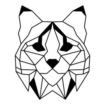 Low polygonal portrait of a bobcat Stock Illustration