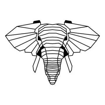 Low polygonal portrait of an elephant Stock Illustration