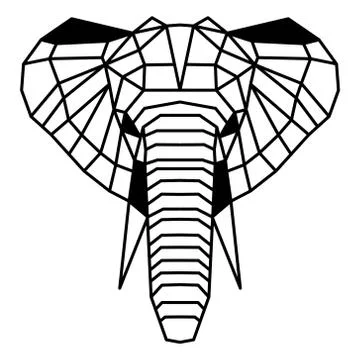 Low polygonal portrait of an elephant Stock Illustration