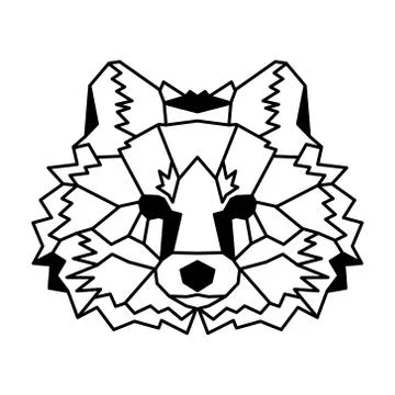 Low polygonal portrait of a fox Stock Illustration