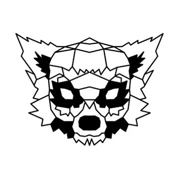 Low polygonal portrait of a lemur Stock Illustration