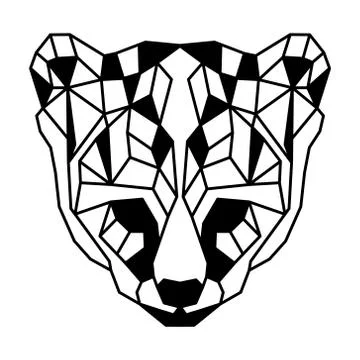 Low polygonal portrait of an ocelot Stock Illustration