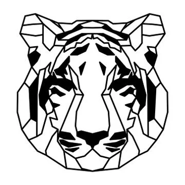 Low polygonal portrait of a tiger Stock Illustration