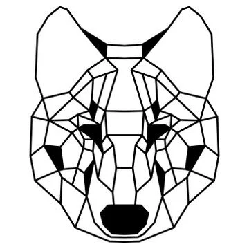 Low polygonal portrait of a wolf Stock Illustration