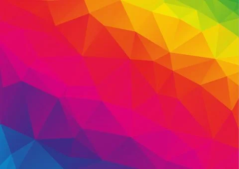 Low polygonal rainbow (spectrum) background Stock Illustration