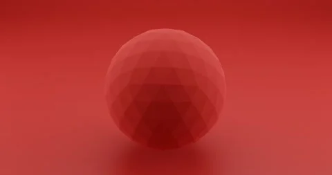 Low polygonal red abstract sphere triangular 3d render Stock Footage 172260524
