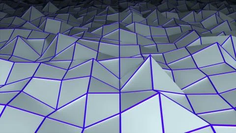 Low polygonal surface, computer generated modern abstract background, 3d render Stock Illustration