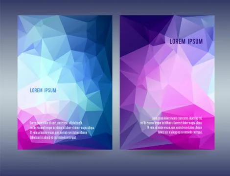 Low polygonal triangular blue Stock Illustration