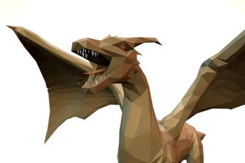 Low Polygone Object Dragon Stock Illustration