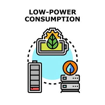 Low power consumption concept with energy efficient technology Stock Illustration