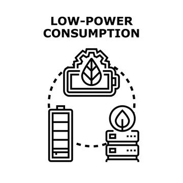 Low power consumption concept with energy efficient technology Stock Illustration