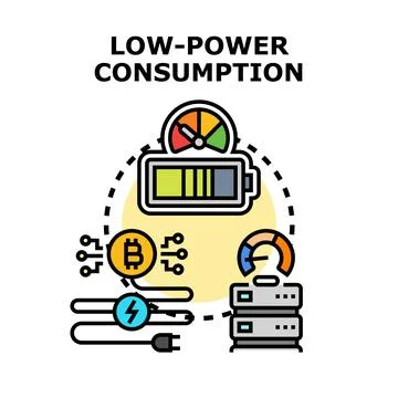 Low power consumption concept optimizing energy efficiency Stock Illustration