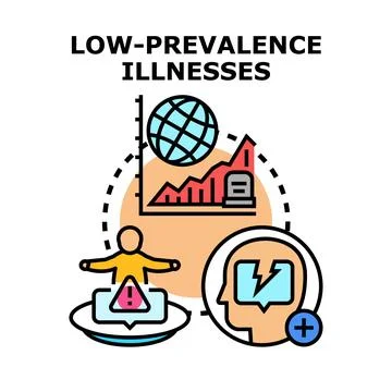 Low prevalence illnesses analyzing global health problem Stock Illustration