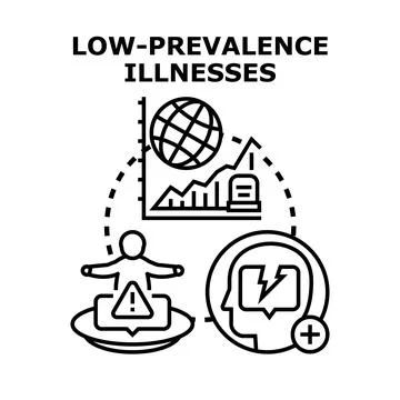 Low prevalence illnesses analyzing global health problem Stock Illustration