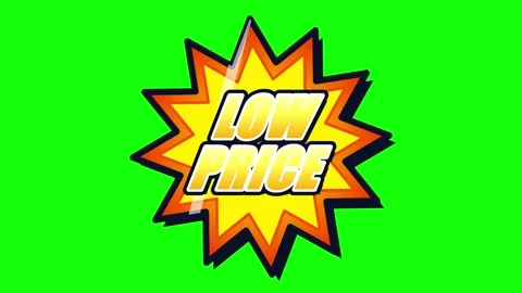 Low price comic book style animated burst with green screen background, sal.. Stock Footage 337555234