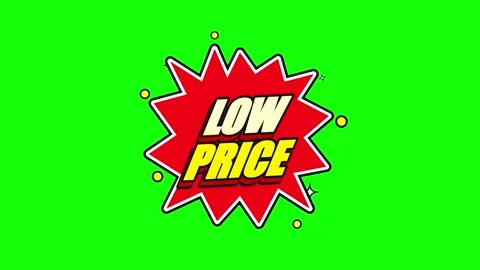 Low price comic style animated sticker with green screen background, for sa.. Stock Footage 337555163